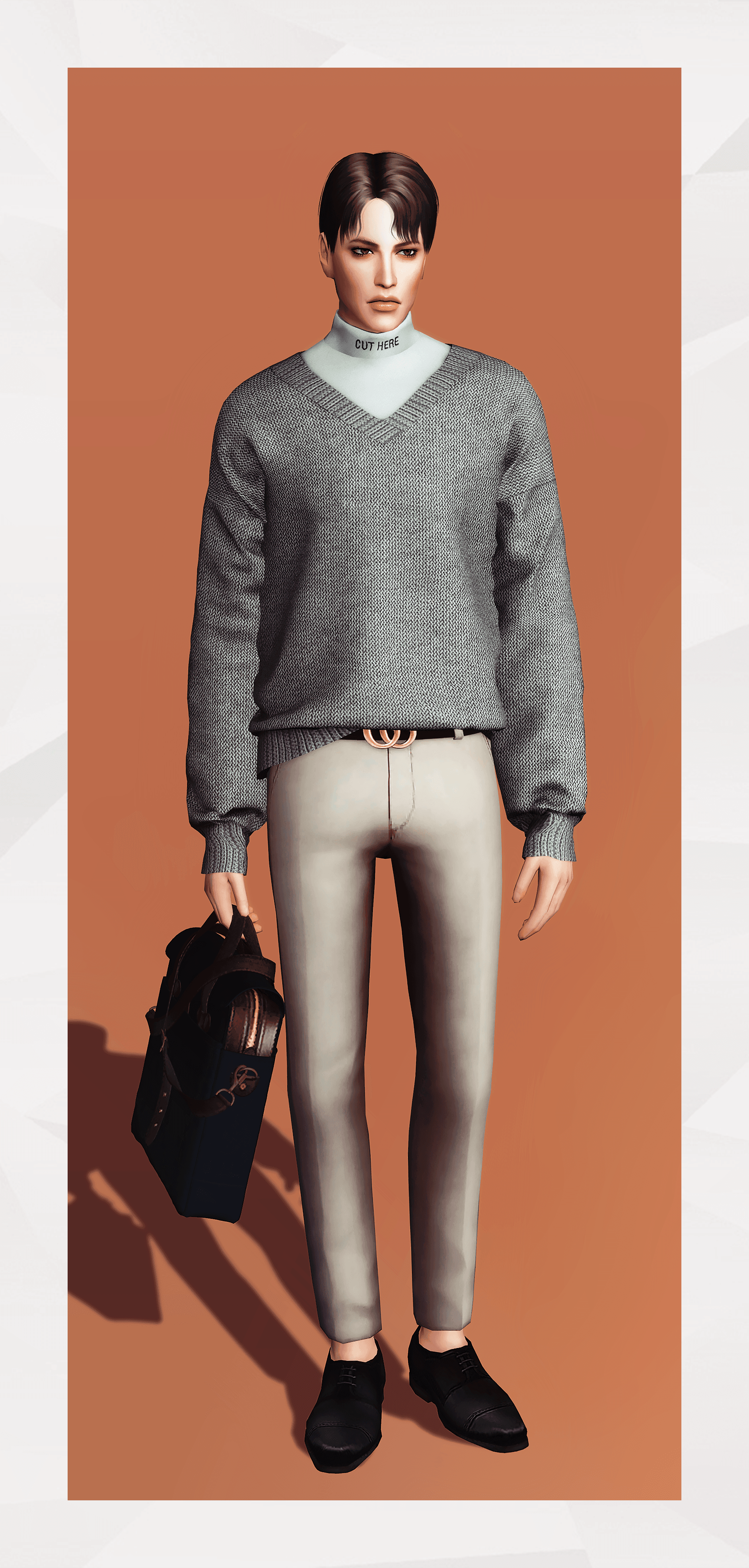 Галерея мода Свитер V-Neck Sweater With Turtleneck #1